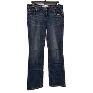 Aeropostale Chelsea Bootcut Jeans Dark Wash Embellished Pockets Size 7/8